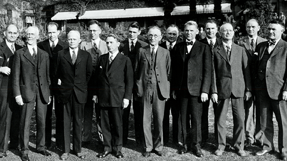 Members of the Metropolitan Water District posing for a photo at the beginning of the Colorado River Aqueduct projet, 1928